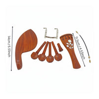 Violin Chinrest Tailpiece Pegs Set Flower Inlay for Violinists