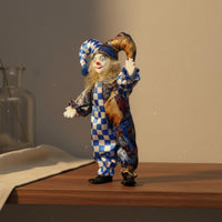 Ceramic Clown Doll Porcelain Jester Figure Handmade for Tabletop Display