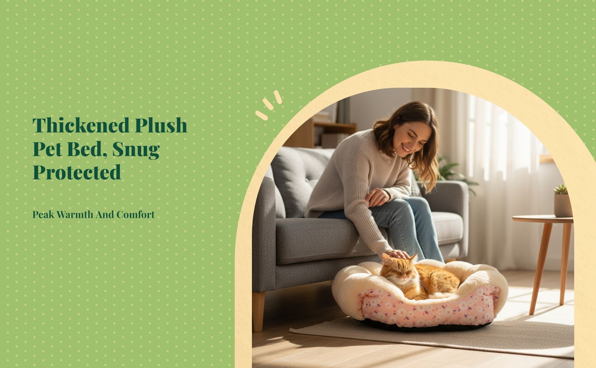 Cat Bed, Cozy Plush Sofa, Enclosed Dog Bed, Removable Pad