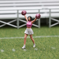 1:64 Cheerleader Figure Dynamic Pose Miniature Cheering Squad Model for Dioramas