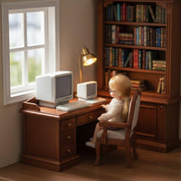 Dollhouse Computer Set Realistic Design Miniature Desktop Computer Set