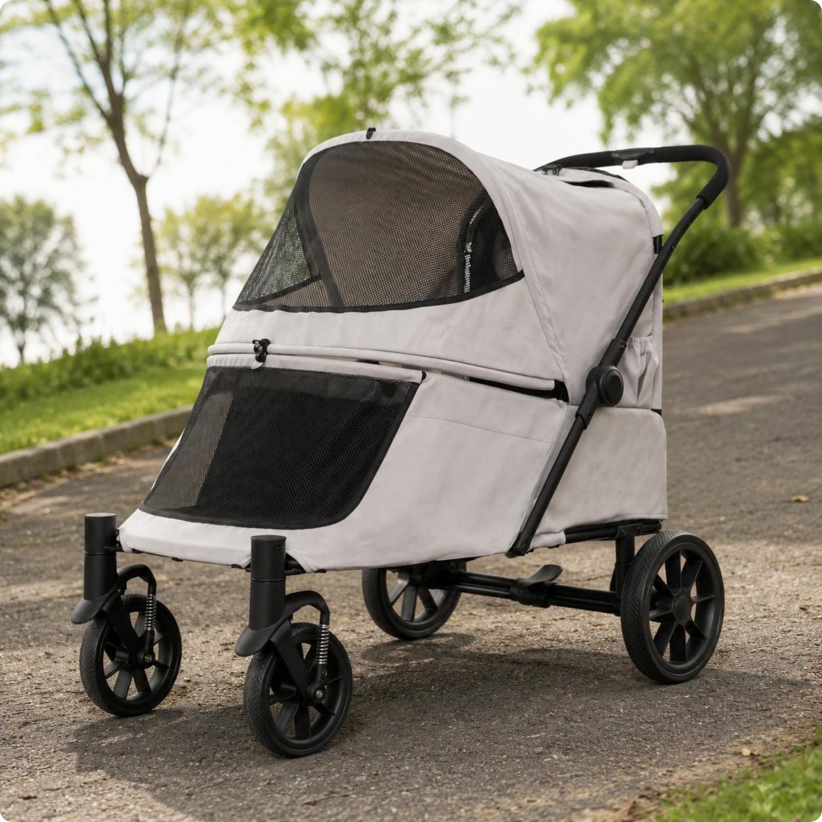 Folding Dog cartVentilated Soft-Sided Pet cartFront Ramp