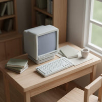 Dollhouse Computer Set Realistic Design Miniature Desktop Computer Set