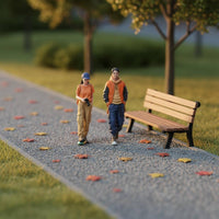 2 Pieces Miniature Figure Group Standing Poses Miniature Scene Prop Detailed