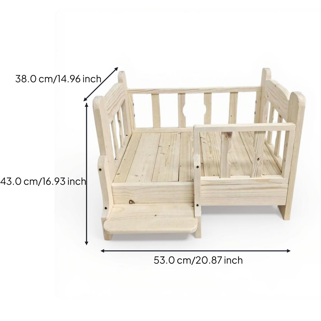Elevated Wooden Pet Bed Frame, Indoor Pet House