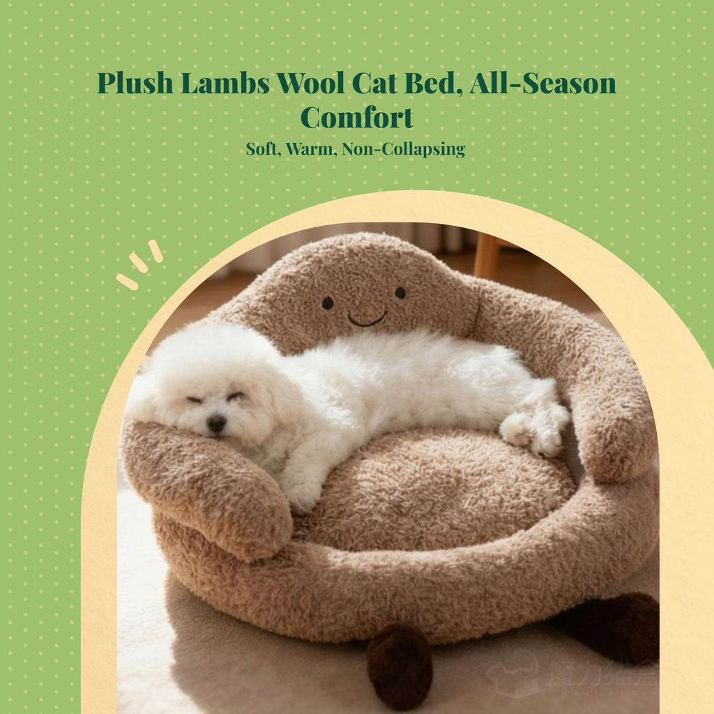 Cat Bed, Calming Plush Sofa, Cozy Indoor Retreat