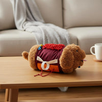 Sensory Toy Chenille Textile Section Soft Dog Shaped Toy Embroidered Details Stuffed Animal
