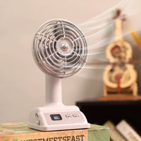 Retro Desktop Fan Adjustable Angle USB Rechargeable Desk Fan for Office