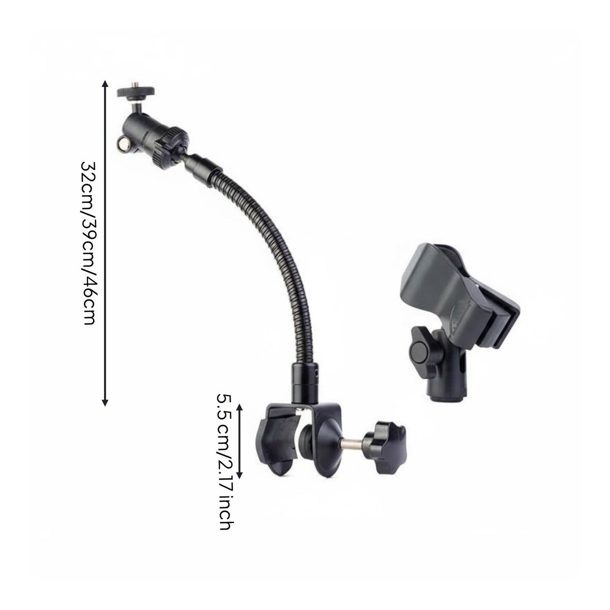 Gooseneck Audio Device Clamp Heavy-Duty Ball Head Audio Device Mount Anti-Slip