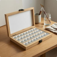 Wooden Paint Storage Case Metal Clasp Wooden Pigment Box Compact