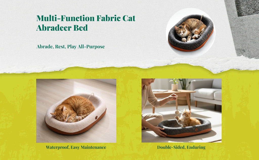 Cat Scratcher Bed, Corrugated Cardboard, 2-in-1 Lounge & Pad