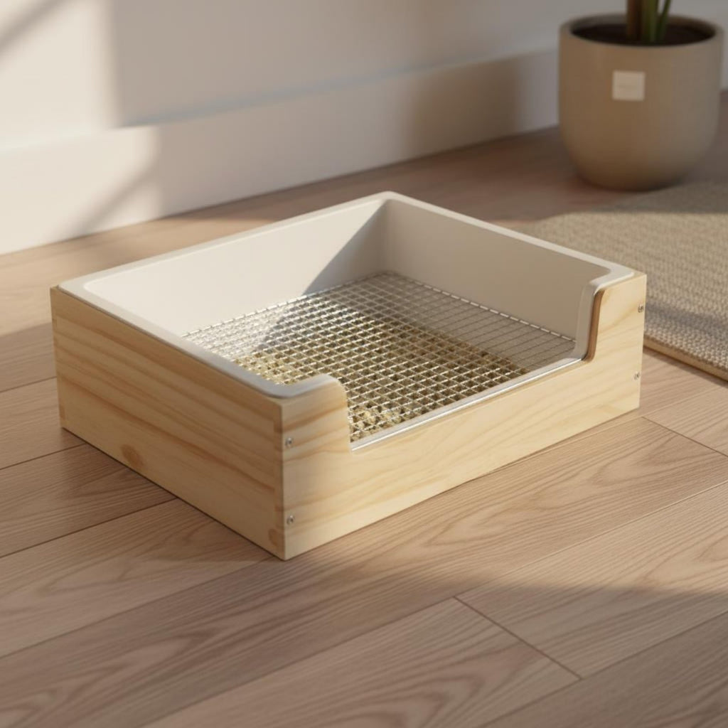 Rabbit Litter Box Fixed in Enclosure Rabbit Litter Pan Easy to Clean