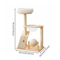 Lumber Kitty Tree Space-Saving Pet Furniture Stable Base for Indoor
