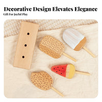 4 Pieces Wooden Flavored Ice Set Fine Motor Skills Flavored Ice Toy Set