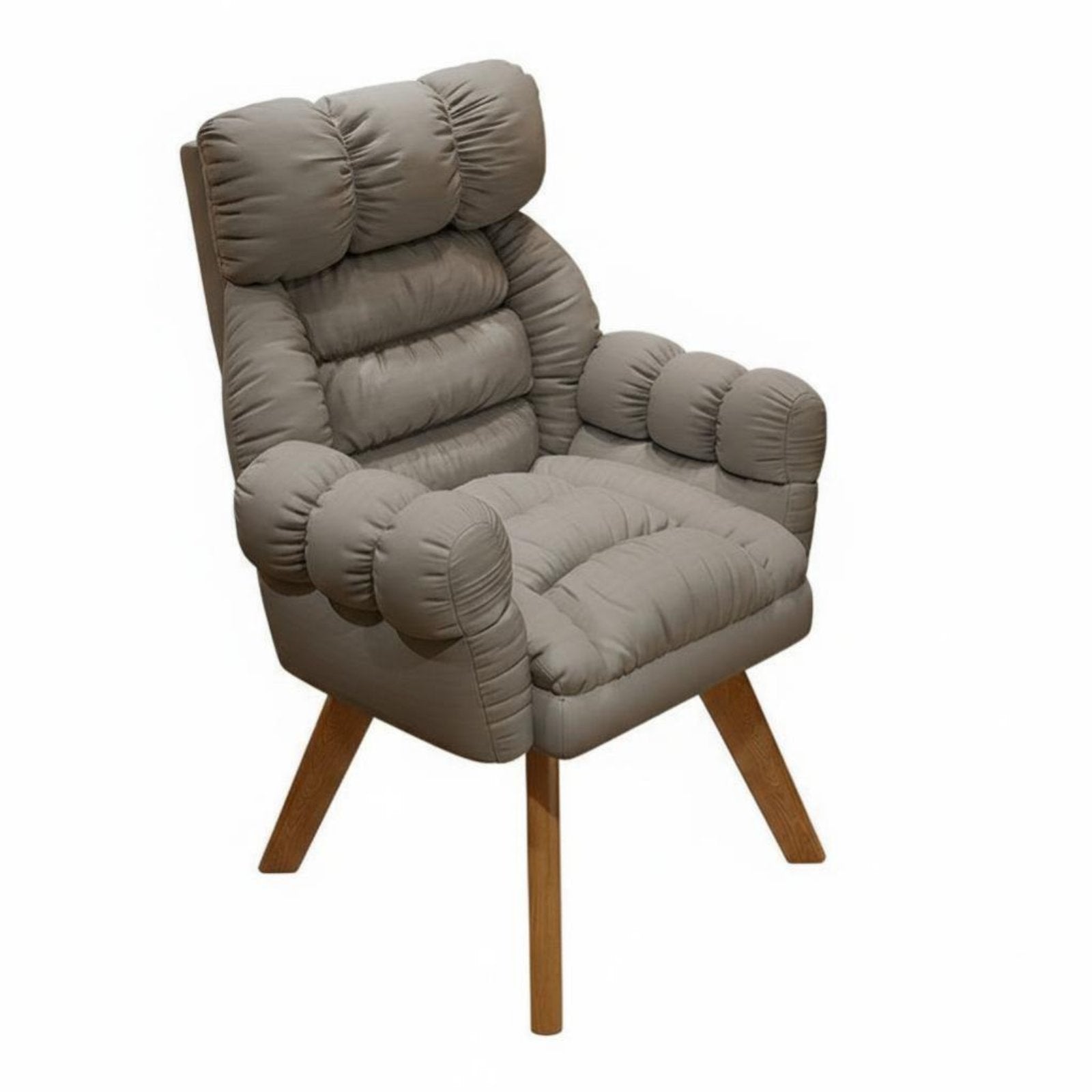 Upholstered Rotate Armchair High Spine Support Lounge Chair Thickly Padded Modern & Look for Readers, Homeowners, Bedroom