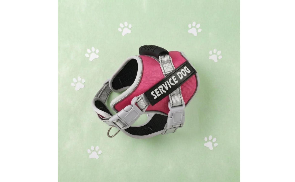 Quick-Release Buckles Service Dog Harness Metal Leash Rings Padded Mesh Harness Top Handle Service Dog Vest Adjustable for Low Light