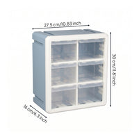 6 Drawer Storage Box Space Saving 6 Drawer Organizer Light Blue for Office