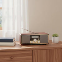 Vintage Wood Radio Bass Boosted Audio Device Built-in Speakers for Home