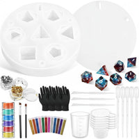 Resin Dice Mold Kit Easy to Clean DIY Dice Casting Kit Clear Etched Numbers