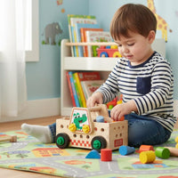 Wooden Truck Tool Set Built-in Storage Wooden Tool Truck Toy Colorful Pieces Pretend Repair for Kindergarten