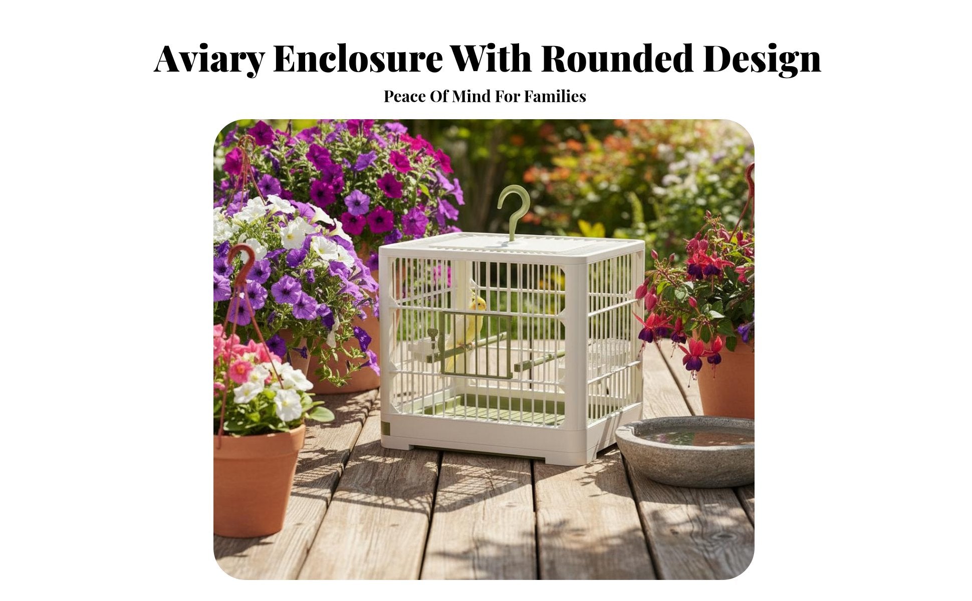 House-Shaped Aviary Villa Design avian enclosure Easy to Clean for Living Room, Patio