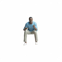 Scaled Sitting Man Figurine Finely Detailed man Resin Figure Collectible Diorama Accessory for Model Collectors