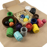 12 Color Sorting Cups and Balls Fine Movement Skills for Kindergarten