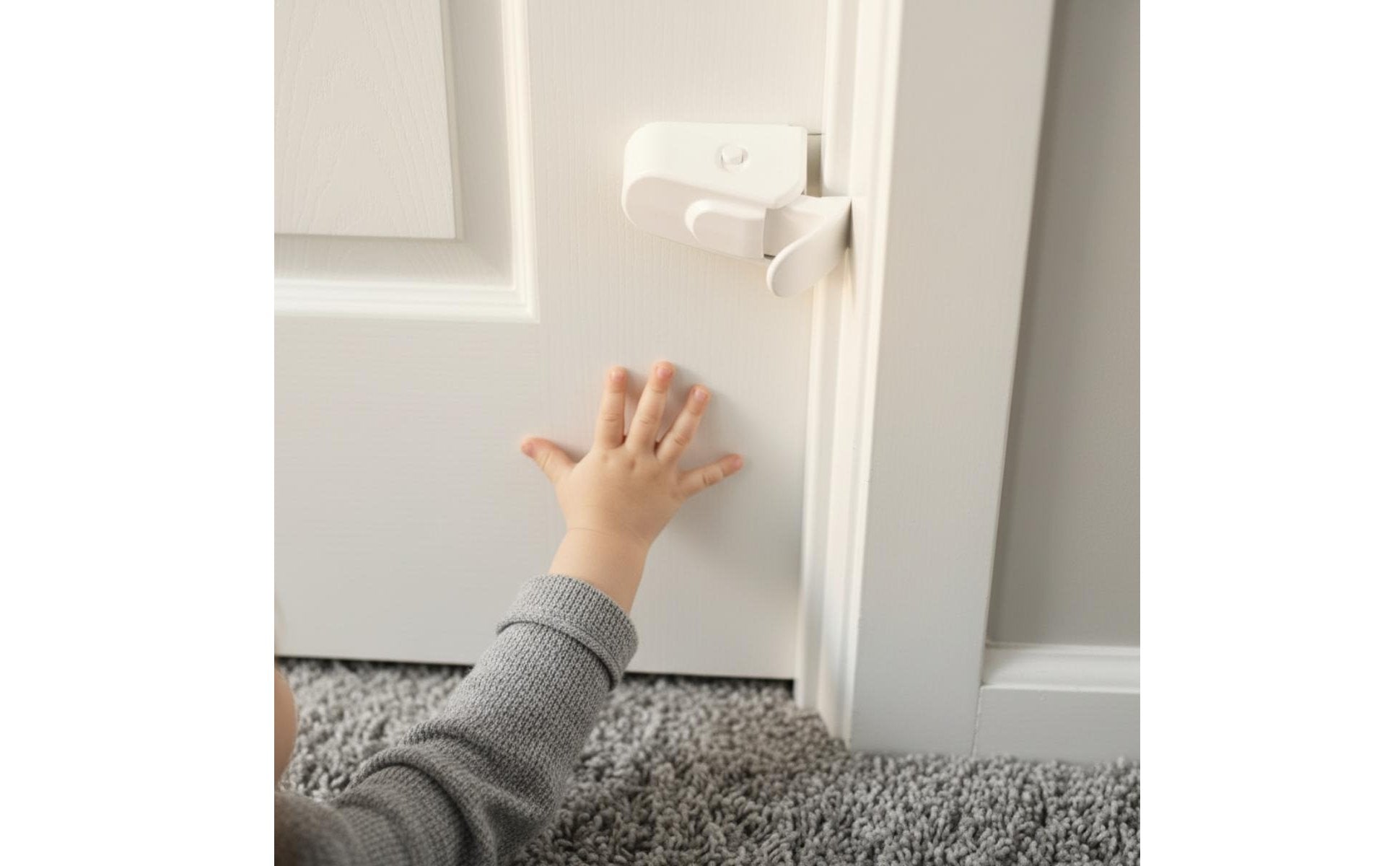 Babyproof Childproof Door Lock Easy to Install Baby Safety Door Lock out of Reach Design for Nursery, Bedroom