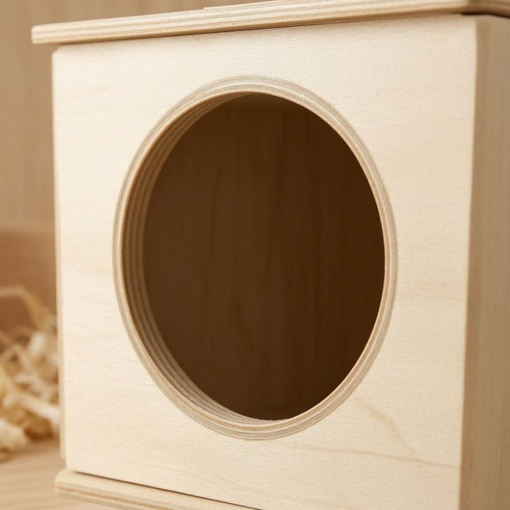 Triangular Roof Pet House Compact Wooden Pet Hideout House Ventilation Slots
