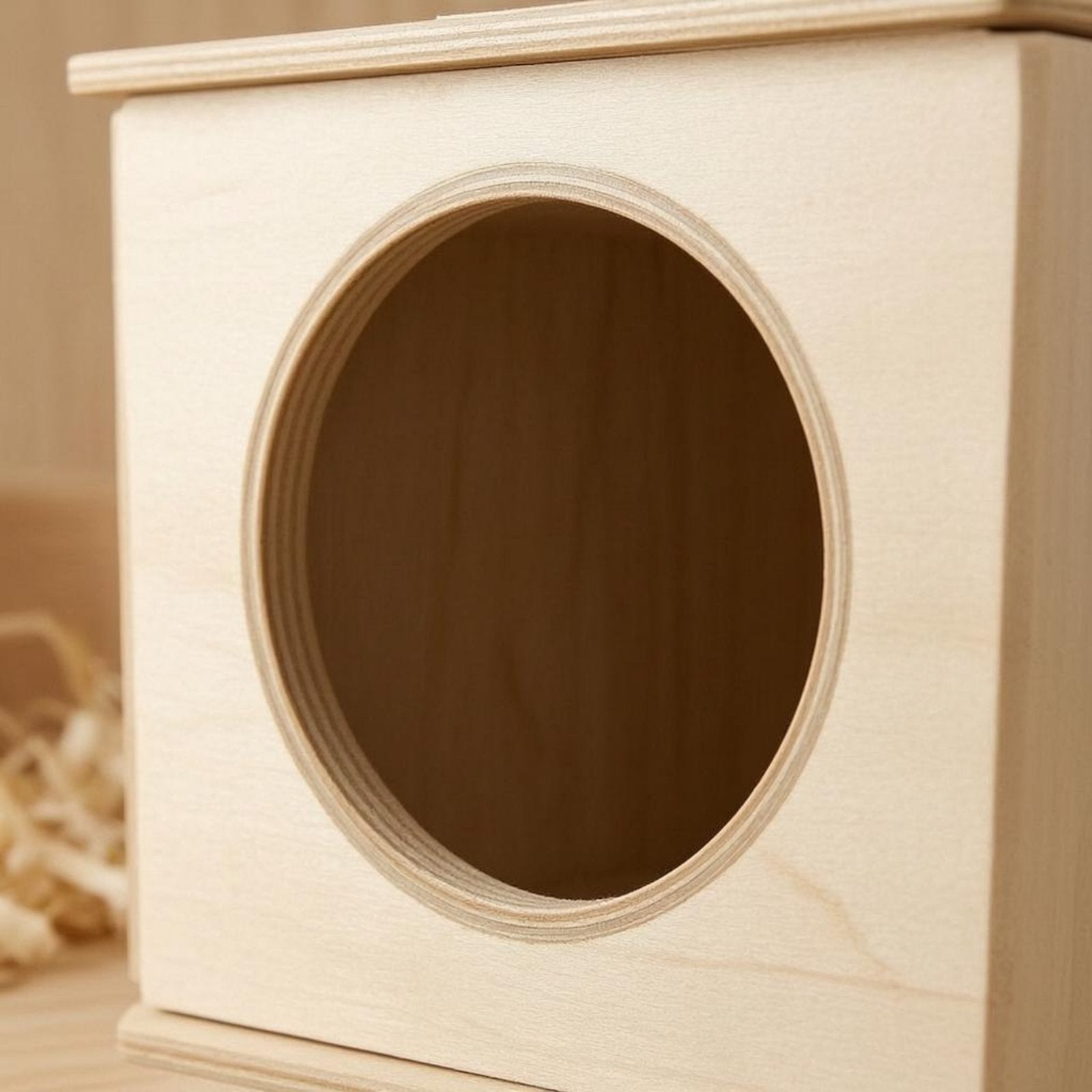 Triangular Roof Pet House Compact Wooden Pet Hideout House Ventilation Slots