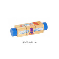 Wooden Rotating Block Puzzle Natural Wood Infant Toy Screen Unrestricted