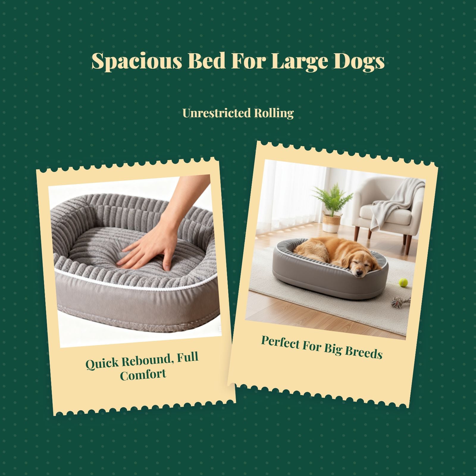 Plush dog bed with removable cover