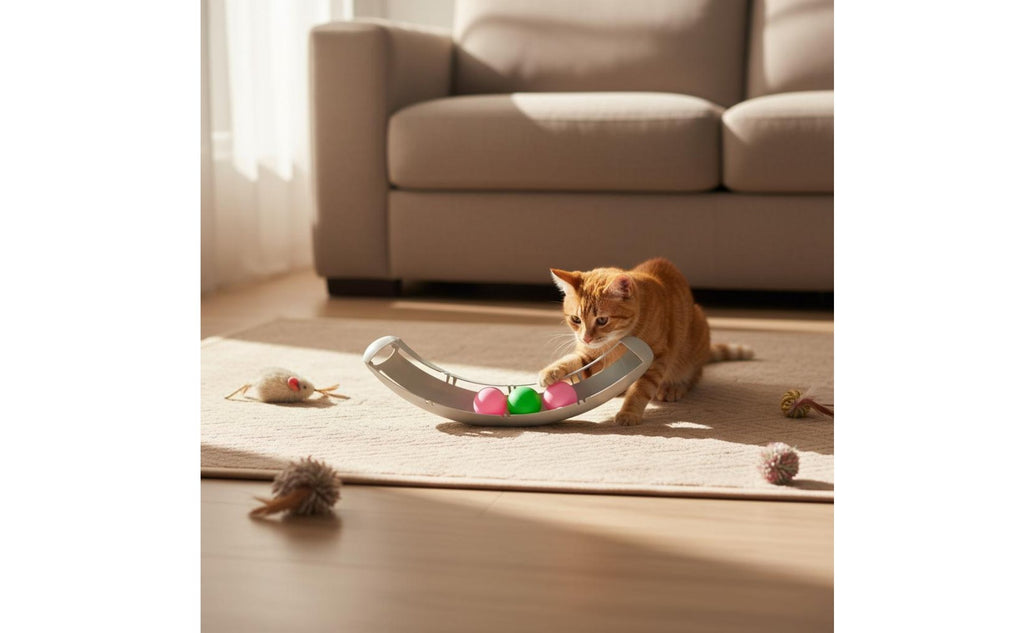 Cat Track Ball Toy Easy Assembly Pet Supplies Quiet Rolling for Indoor, Kittens