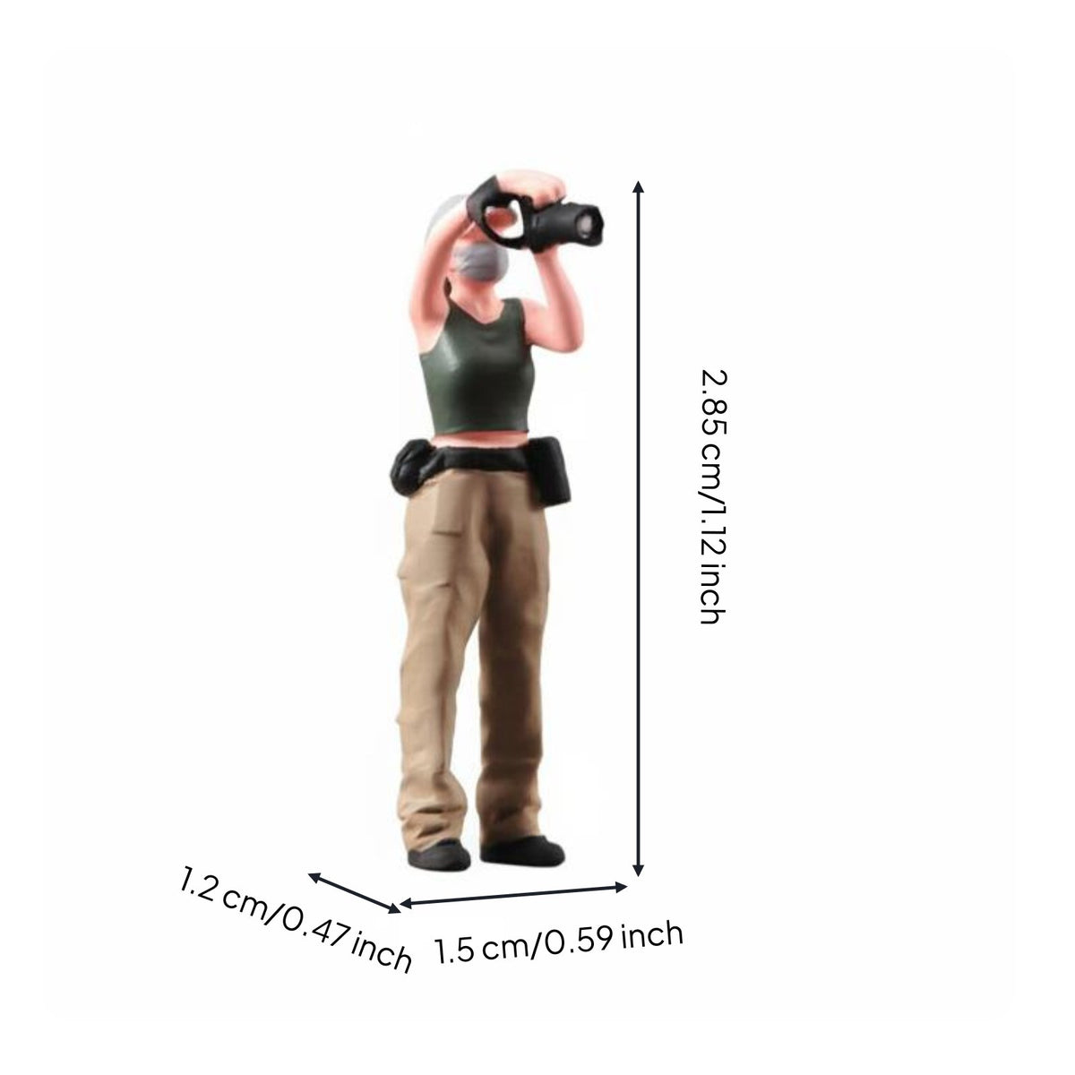 1/64 Scale Photographer Figure Hand-Painted Photographer Model Figure 3D Printed