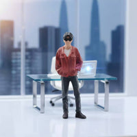 1:64 Scale Male Figure Macro Photography Prop 1:64 Scale Man Figure Miniature Man with Sunglasses Realistic Features