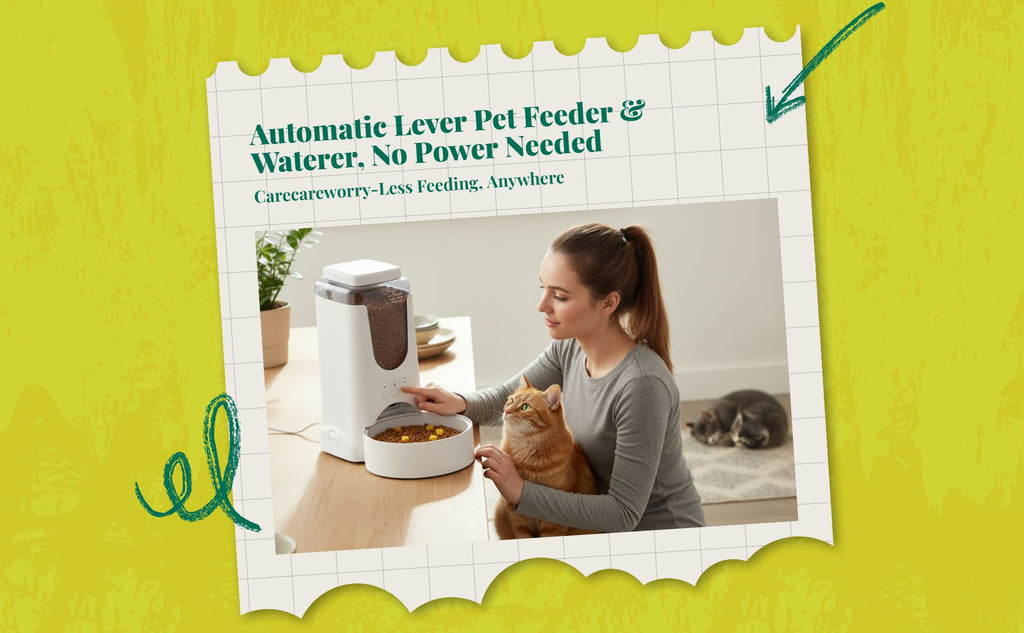 Large auto pet feeder, no power needed