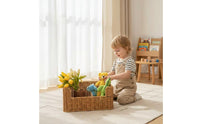 Woven Storage Container Rattan Look Desktop Organizer Basket Easy to Place