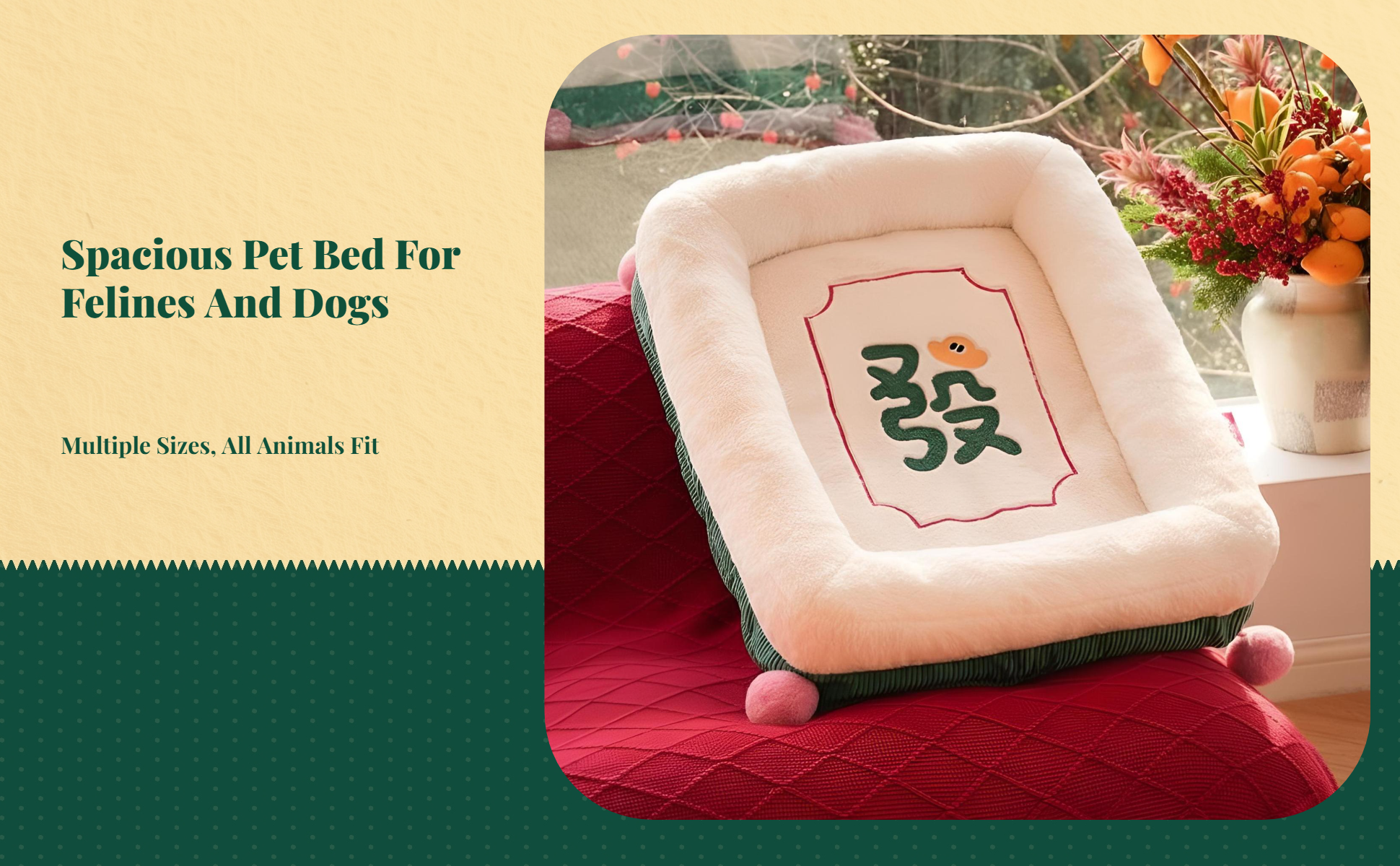 Orthopedic Plush Pet Bed, Non-Slip, Washable, Warm Den