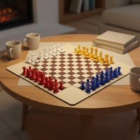 Four-Player Chess Set Multicolor Strategy Game Large