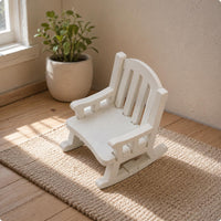 1:12 Scale Chair Slatted Back Wooden Miniature Rocking Chair Decorative
