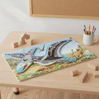 Wooden Dinosaur Puzzle Easy to Grip Dinosaur Learning Puzzle Hand-Eye Coordination Educational Toy for Preschoolers, Children 3++, Kindergarten