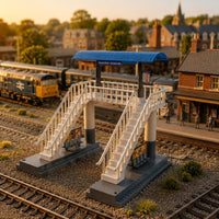 HO Scale Pedestrian Overpass Simple Assembly Plastic Pedestrian Bridge
