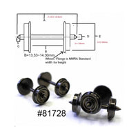 2 Pieces HO Scale Wheel Set Low Noise 1:87 Train Wheel Conductive
