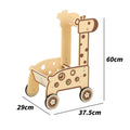 Wooden animal Pusher Educational animal Shopping Cart Sturdy Wood Wooden Shopping Cart for Walking Practice