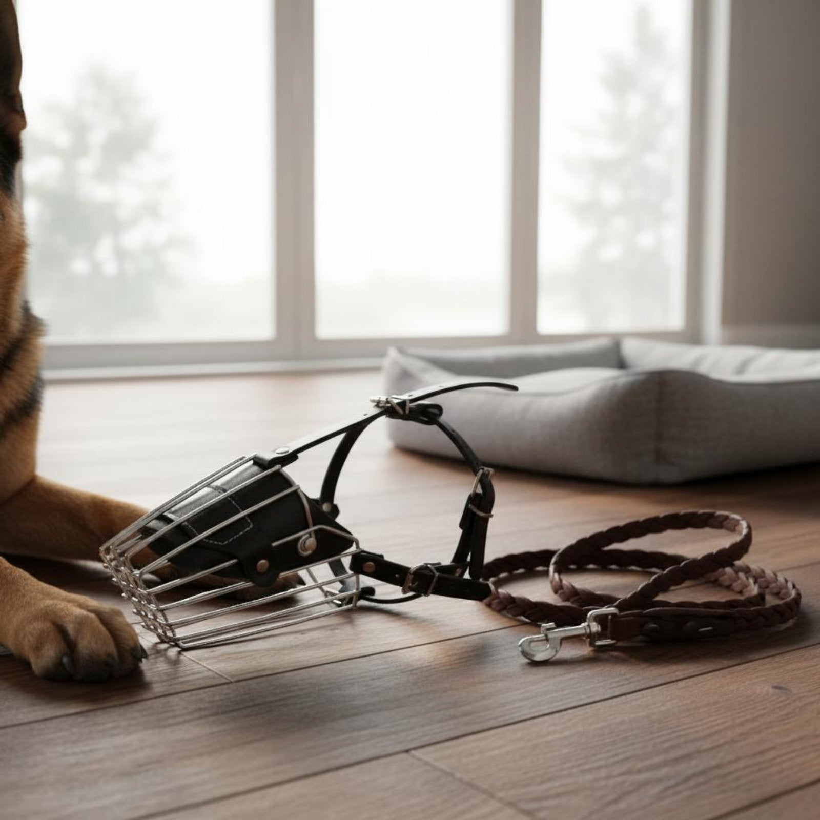 Wire Basket Dog Muzzle Nip Wire Muzzle Allows Drinking for Training