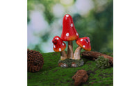 Resin Toadstool Sculpture Whimsical Design Polka Dot Toadstool Ornament