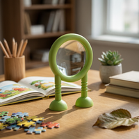 Classroom Teaching Aid Green Visual Toy Rounded Feet