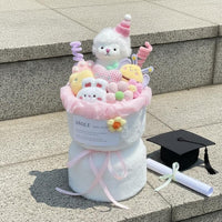 Lamb Plushie Arrangement Handmade Aesthetic Stuffed Sheep Flower Box Cuddly