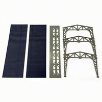 Canopy with Lattice Support Frame Corrugated Shelter Miniature for Dioramas