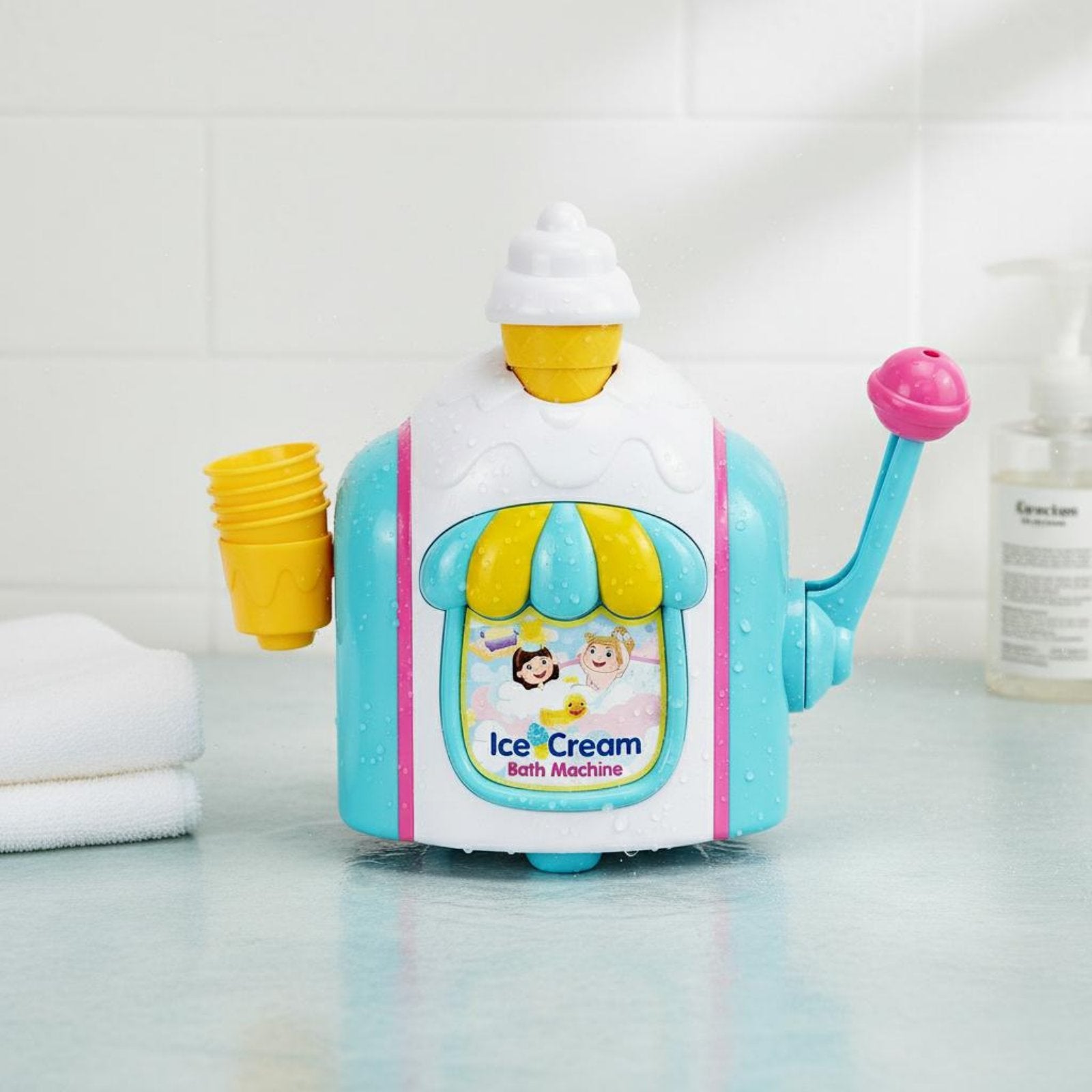 Ice Cream Bubble Maker Cute Design Ice Bath Foam Toy Material Bubble Bath Machine for Infants